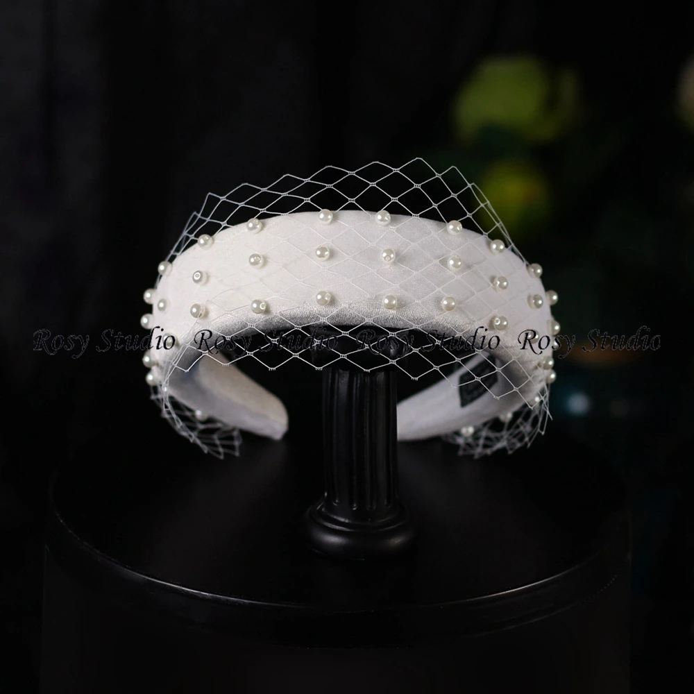 Fashion Zwart Wit Parels Hair Band Hoofdband Bruids Hoofdtooi Voor Party Bruiloft Accessoires