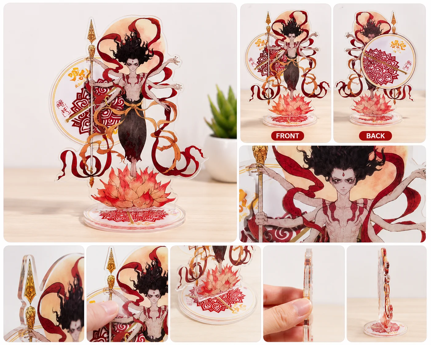 Nezha: Soporte acrílico del nacimiento del demonio para niños, lindo expositor de figuras de anime, decoración coleccionable para escritorio, hogar, oficina