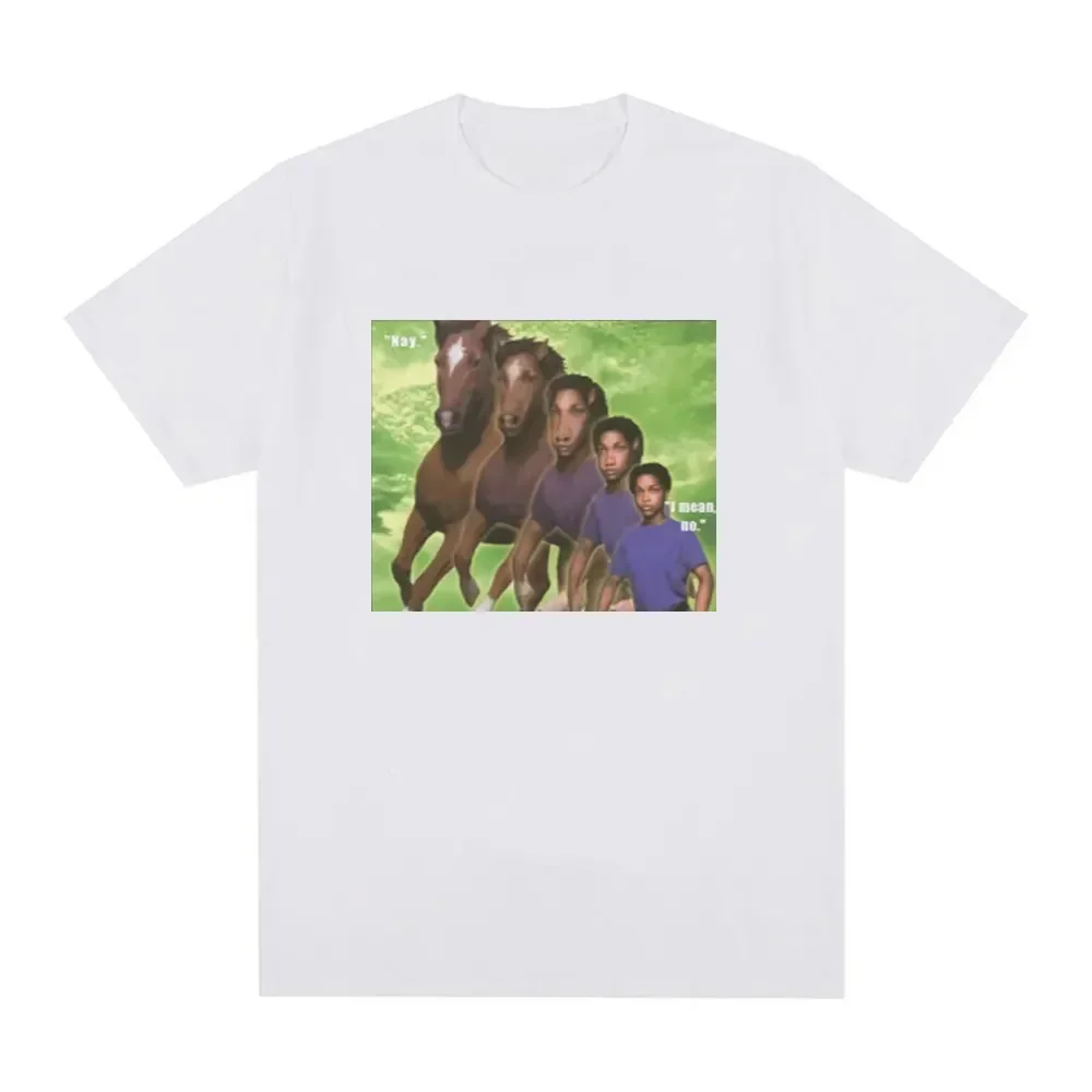 Animorphs Nay I Mean No Funny Meme Graphic T-shirt Men Fashion Vintage Short Sleeve T-shirts  Cotton Casual Tee Shirt Unisex