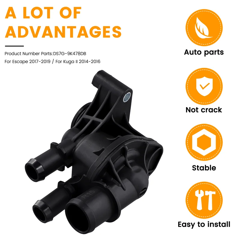

A33K-Car Coolant Thermostat Assembly DS7G-9K478DB For Ford Escape 2017-2019 Kuga II 2014-2016 Car Accessories