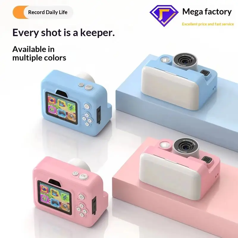 Children's Digital Toy Camera Instant Printable Photos Educational Gift with 3 Rolls of ' Toilet Paper'