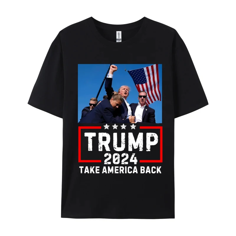 Trump Fight Tshirts NEVER SURRENDER Trump New Tshirts Take America Back T Shirts for Men Funny Hot Sale Print Tee Shirt Man