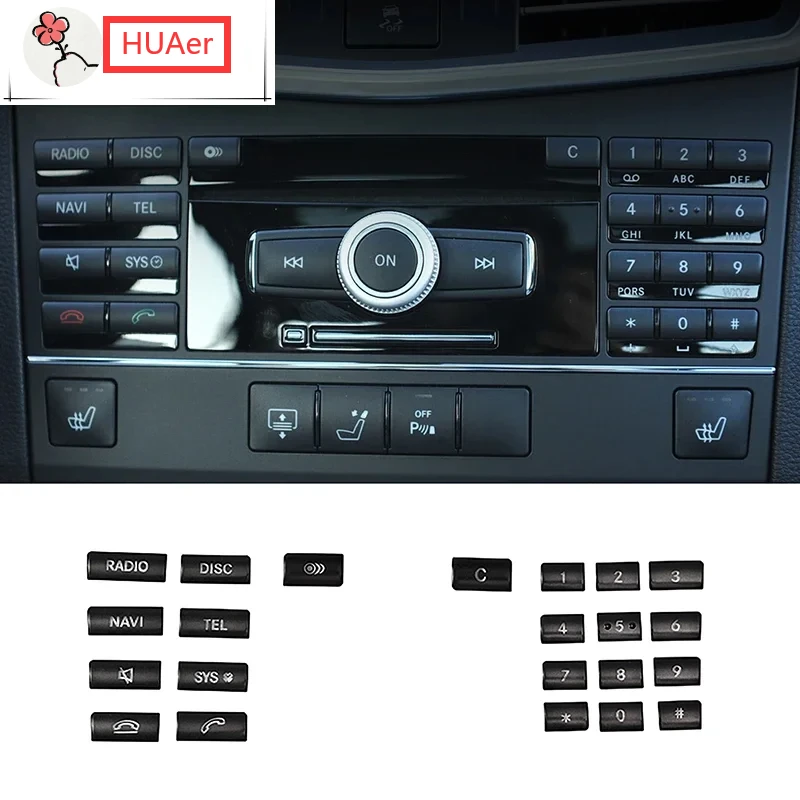 

Car Styling Console CD Panel Buttons Decorative Trim Cover Stickers Black For Mercedes Benz E C Class W212 W204 CLS GLK X204