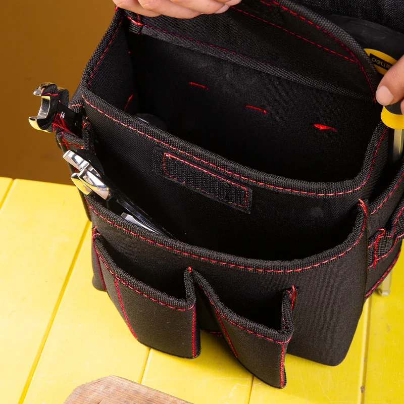 Deli Multi-Pocket Tool Belt Pouch Large Capacity Oxford Cloth Toolbag Multifunctional Electrician Portable Tools Storage Bags