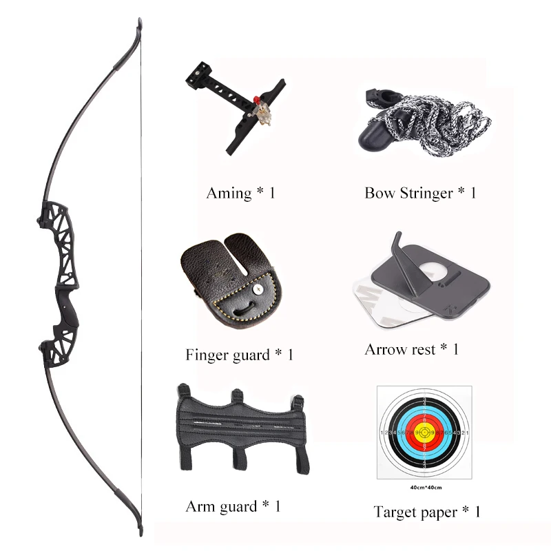 

Recurve Bow 20-55lbs Powerful Archery Professional Bow Arrows For Outdoor Hunting Shooting Competition Accessories 1 Set