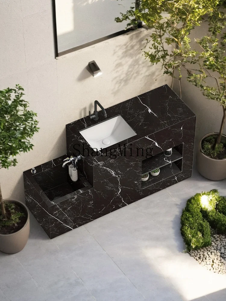 

CL rock slab column basin outdoor mop pool integrated courtyard wash basin garden wash basin outdoor sink