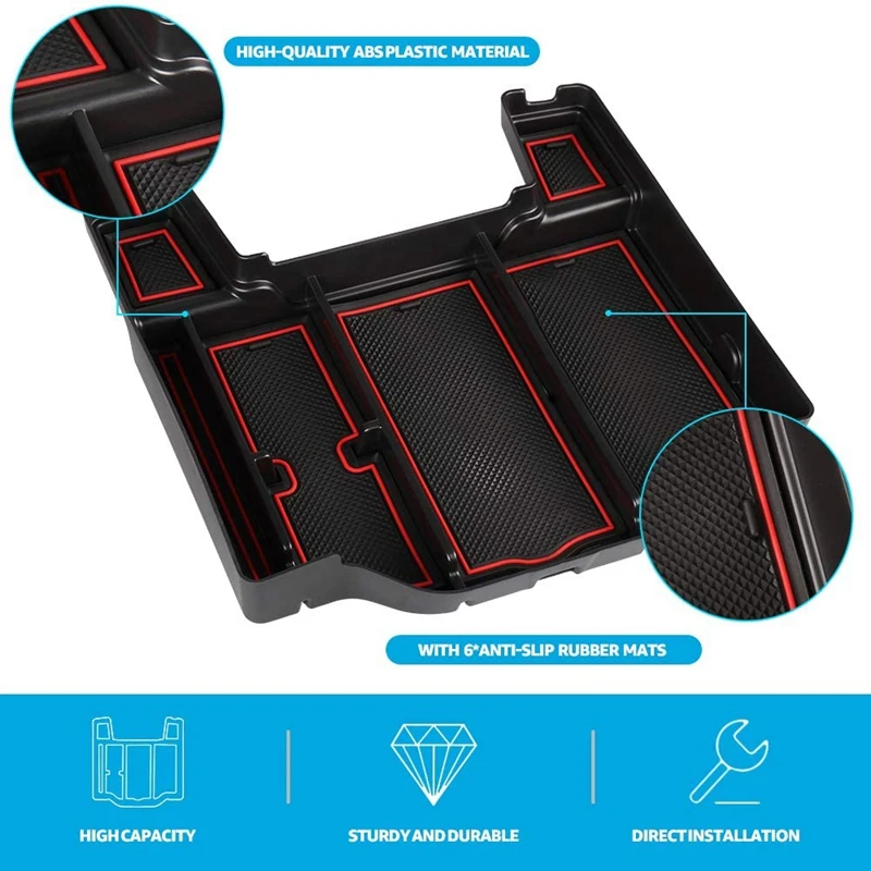 Center Console Organizer Tray for Dodge RAM 1500 2500 3500 2021 2020 2019 Armrest Storage Box Car Accessories