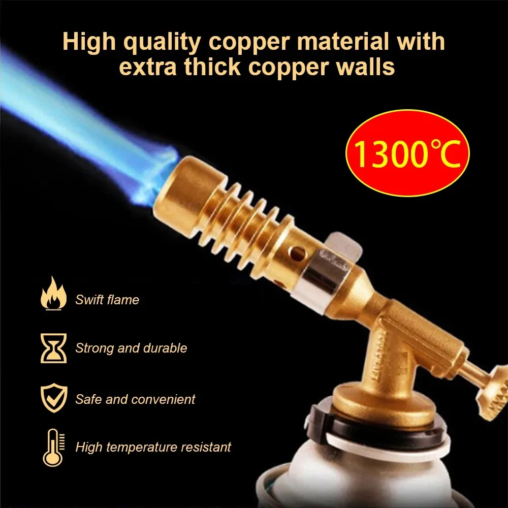 Portable Welding Torch Gas Burner Flame Gun High Temperature Brass Copper Gas Torch Brazing Solder Propane Welding Plumbing