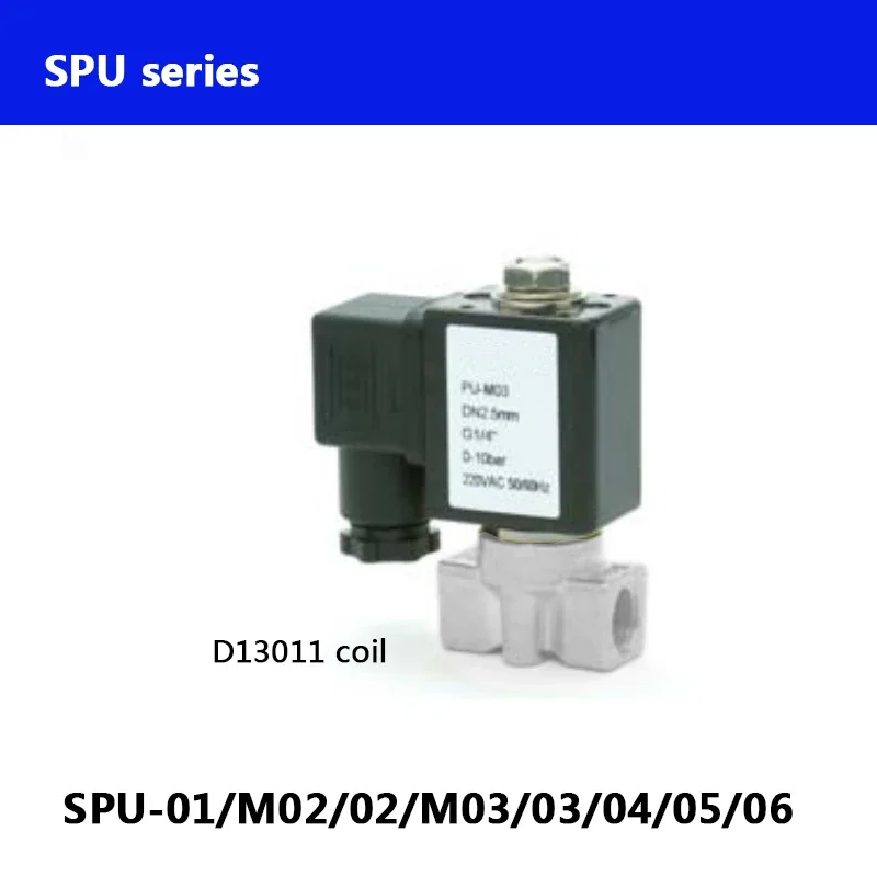 

SPU Series SPU-01/M02/02/0/M03/03/04 D13011 Coil Normally Close 2 Way Direct Actuated Mini Water Solenoid Valve BSP Thread