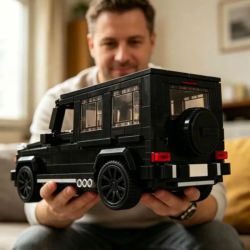 Heavy-duty recovery vehicle, mobile heavy-lift trailer, small particle assembly building block model toy gift ornament 680pcs