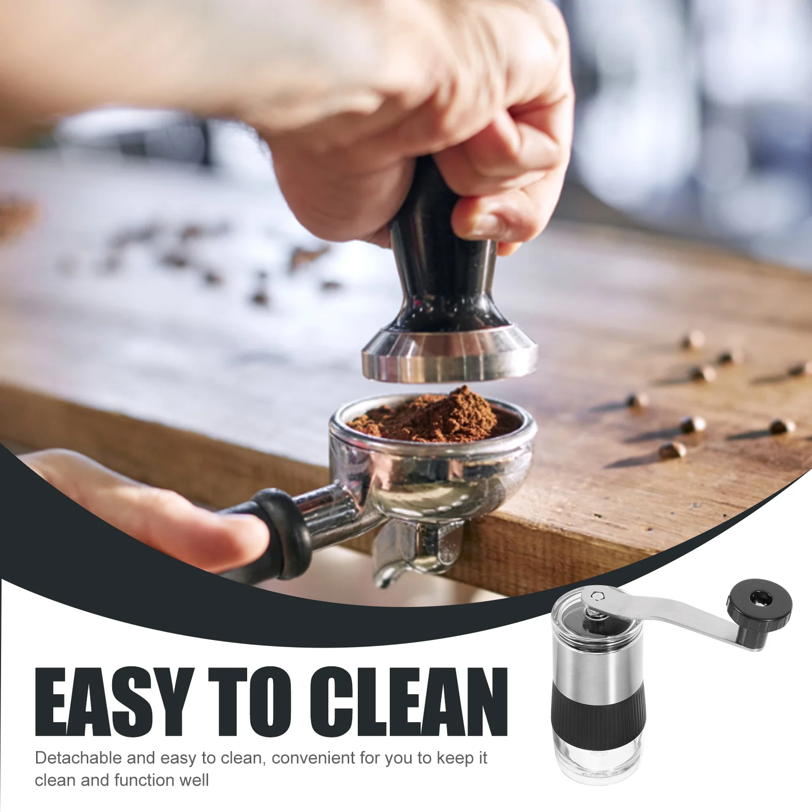 

Stainless Steel Coffee Grinder Portable Manual Bean Grinder for Home Travel Camping Coffee Making Drip Espresso Use