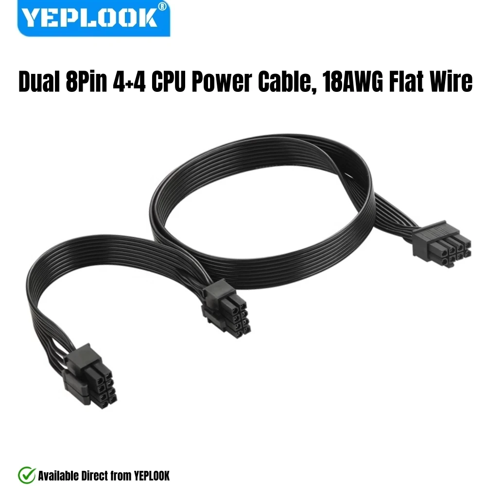

YEPLOOK PSU 8Pin to 2x 8Pin 4+4Pin CPU Power Cable for Corsair RM1000, RM850, RM750, RM650, RM550, RM450 RM Type 3 Modular Power