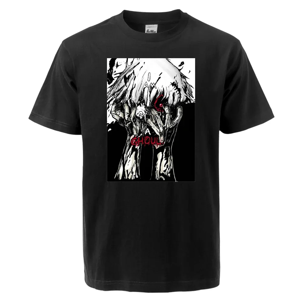 Classics Anime Bloody Tokyo Ghoul Kaneki Ken 2024 Summer Unisex Harajuku T-Shirts Cotton Streetwear Men's Short Sleeve Tops