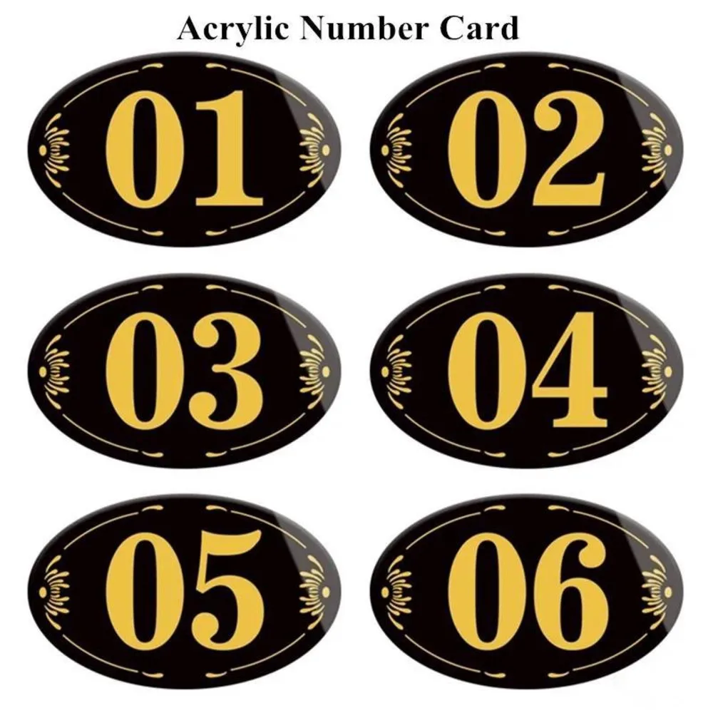 Restaurant Table Numbers Card Tags 01-100 Acrylic Number Holder Stickers Door Number Plate Number