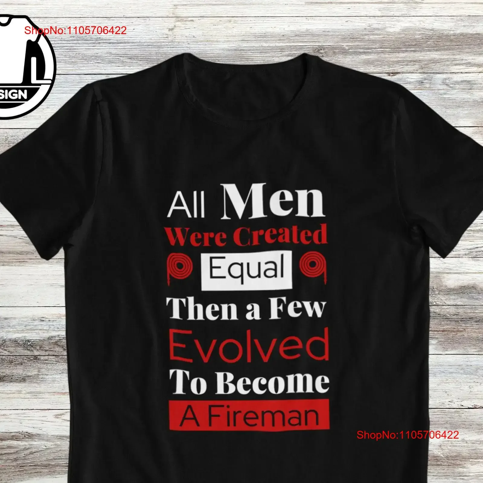 Firefighter shirt all men were created equal birthday fireman gifT T gifts vintage Washed Comfortable Stylish Casual homme