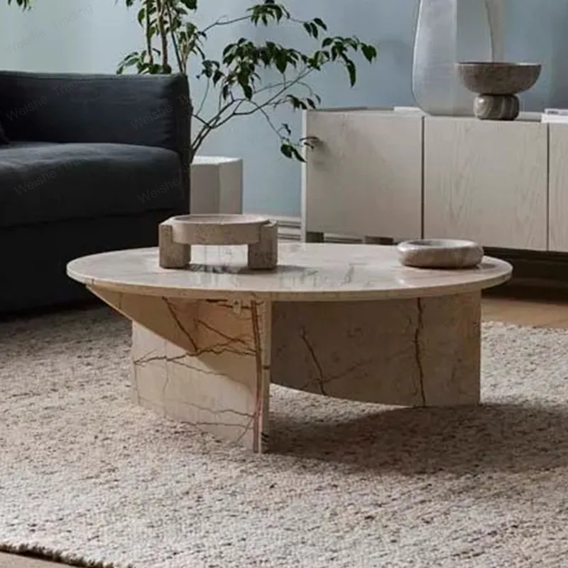 

Natural marble coffee table designer modern simple living room home coffee table