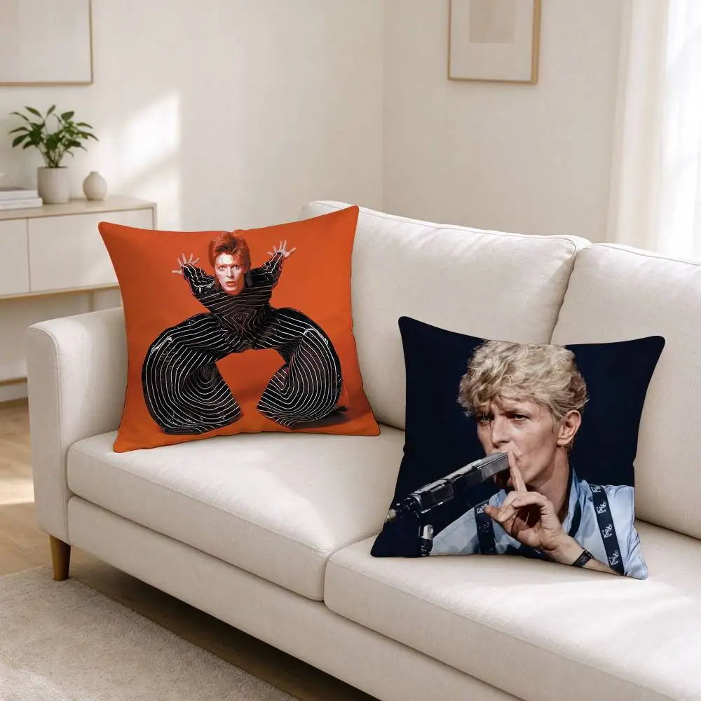 D-David Bowie G-Glam Rock Pillow Case Square Double-Sided Sofa Cushion Cover Bedroom Bedside Pillow