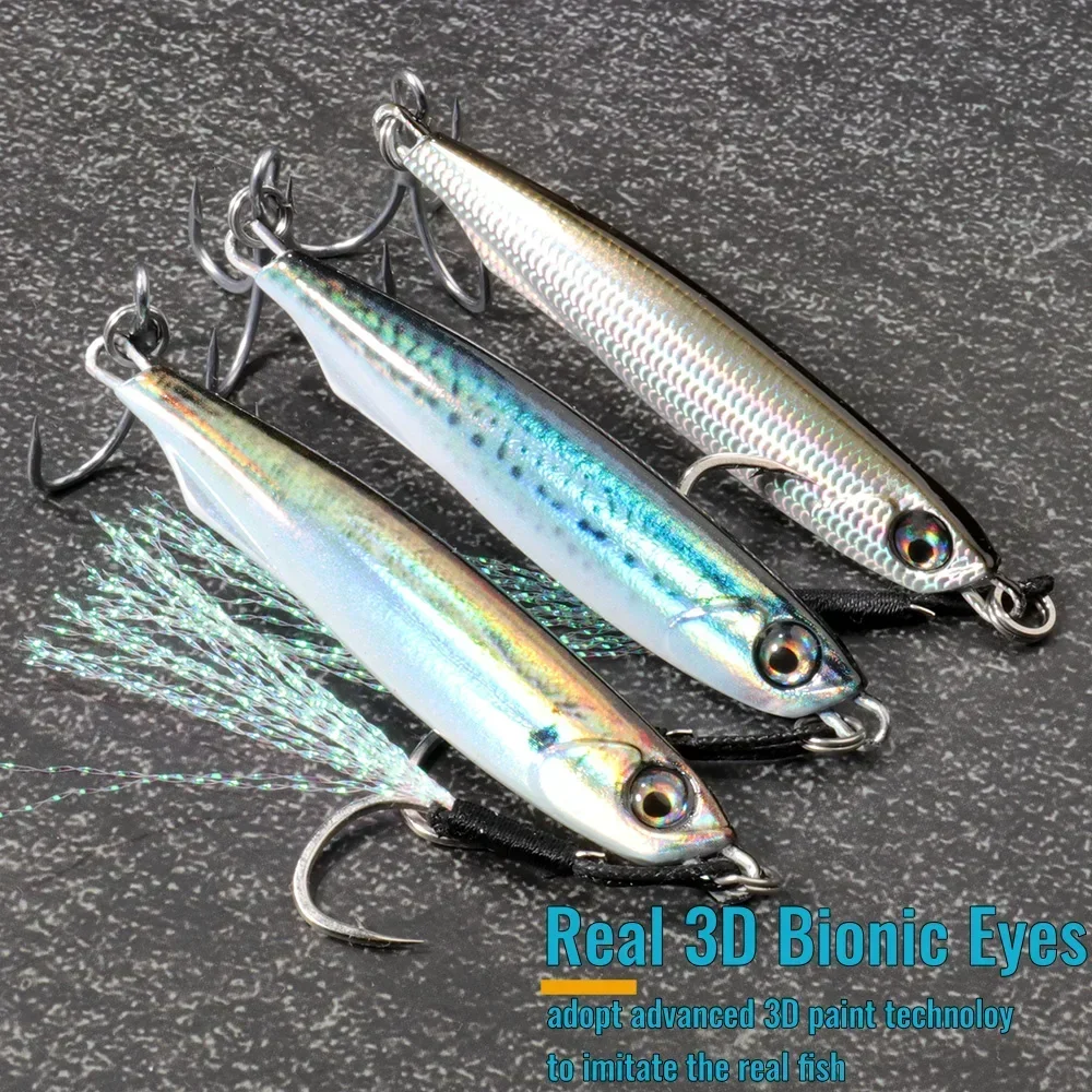 GOBAIT Metal Jig Lure 10g 20 30g 40g Spinner Spoon 3D Eye Color Spinning Fishing Tackle Popper Gear Hook Swimbait Pesca Bait image 5