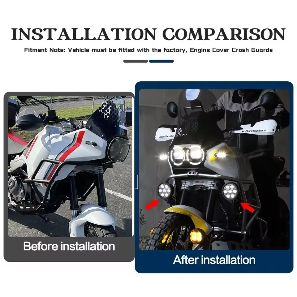 Accesorios DesertX, soporte auxiliar para faros antiniebla, soporte para motocicleta Ducati Desert X, soporte para barra de protección OEM, soporte para luz de conducción
