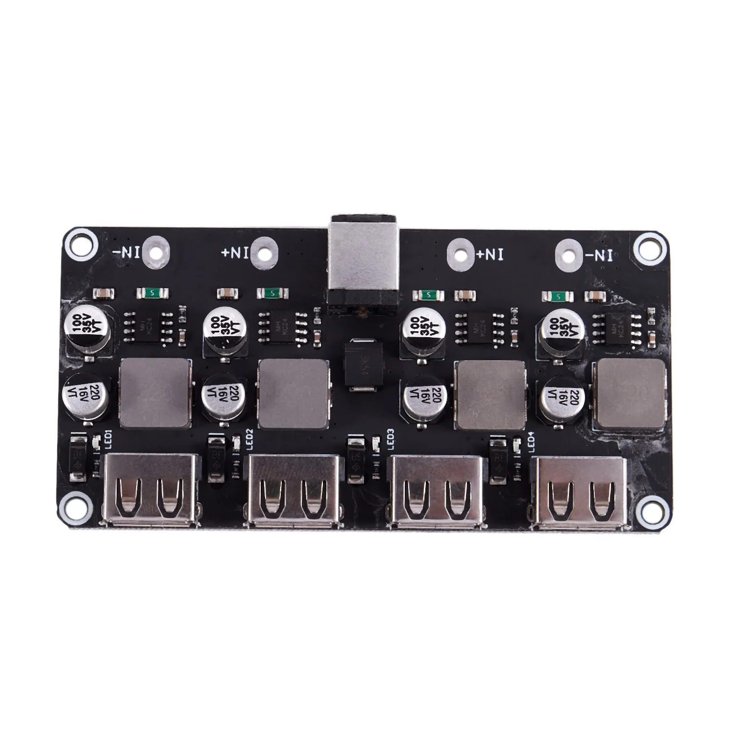 Qc3.0บัคคอนเวอร์เตอร์ USB 4ช่อง Qc2.0 DC-DC แบบกดลงโมดูล6-32V 9V 12V 24V ไปยังบอร์ดวงจรชาร์จเร็ว