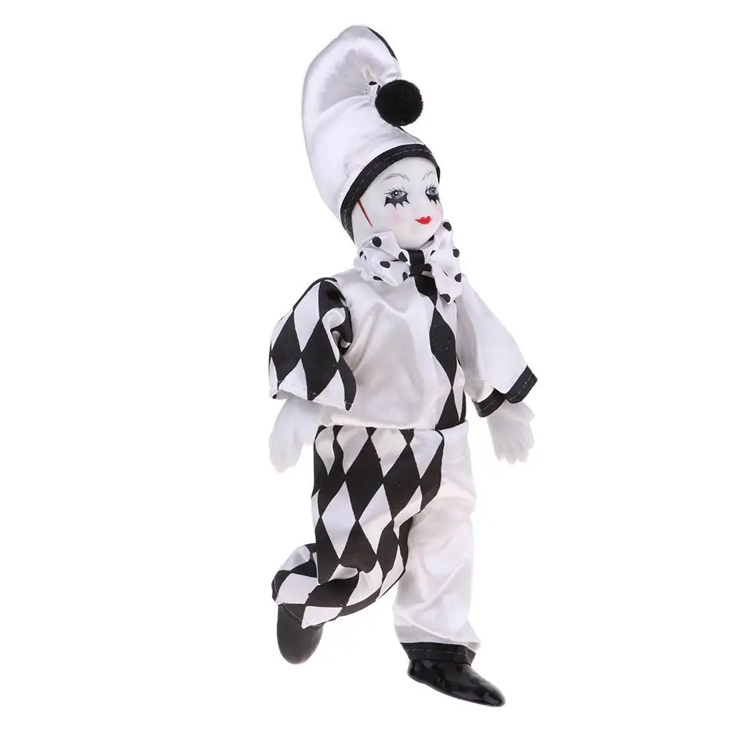 25cm Funny Ceramic Standing Clown Man Doll for Christmas, Valentine