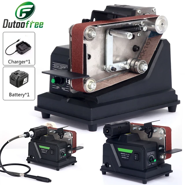 180W Allsome Mini szlifierka taśmowa szlifierka elektryczna z 10 szt. 533*30mm pasów szlifierskich nadaje się do baterii Makita 18V