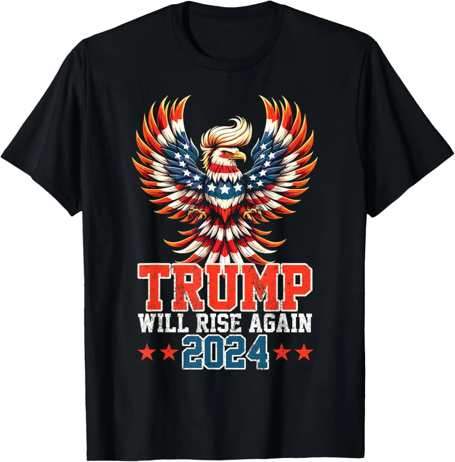 

Trump Will Rise Again In 2024 Like A Phoenix American Flag T-Shirt
