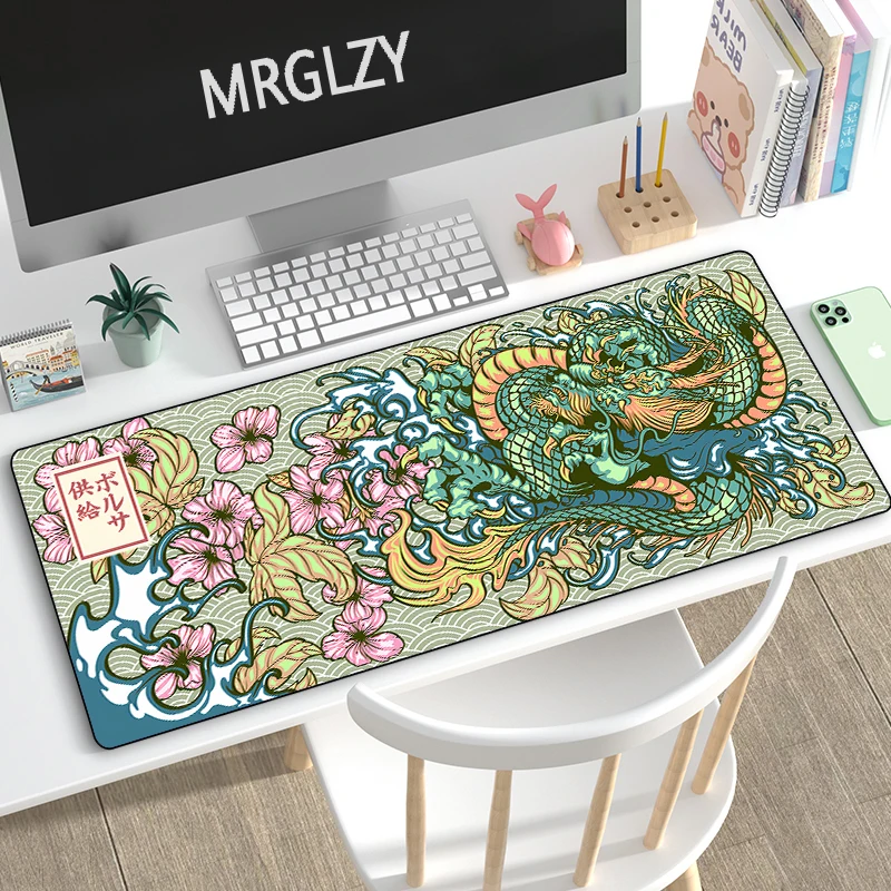 

40*90CM Japanese Style XXL Large Mouse Pad Ukiyo-e Dragon Carpet PC Computer Gaming Accessories Mousepads Desk Mat for CS GO LOL