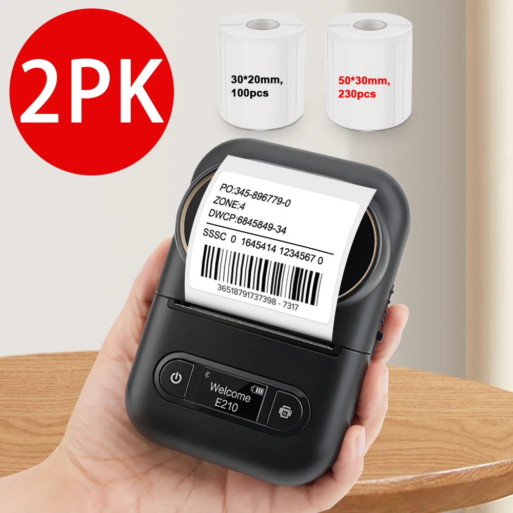 Mini Sticker Printer E210 Wireless Bluetooth Thermal Label Printer Pocket Labeling Machine DIY Self Adhesive Label Sticker Paper