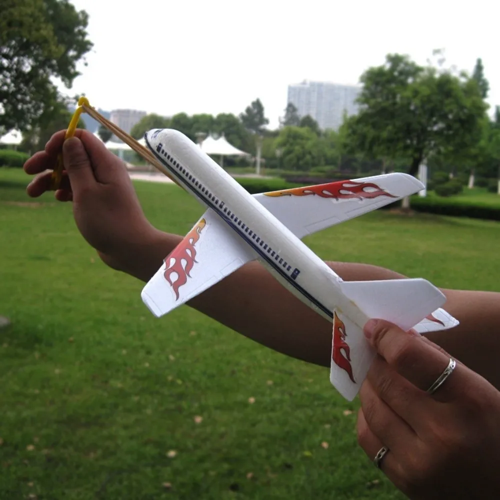 

New Ligthweight Airplane Glider Model Popular Plastic Rubber Band Powered Helicopter DIY Assemble Airplanes for Outdoor