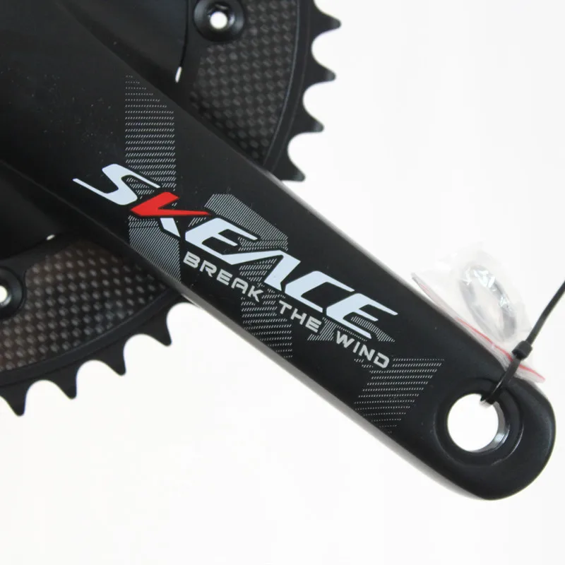 SKEACE Break The Wind Hollowtech Crankset, Fixie Crank, Fixed Gear Bike, Track Bicycle CNC Carbon Chainwheel, 49T, 165mm, 144BCD