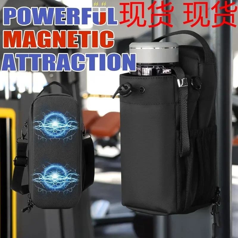 Magnetic Water Bottle Sling Bag Crossbody Large Capacity Adjustable Gym Sports Outdoor Hydration Carrier Pouch