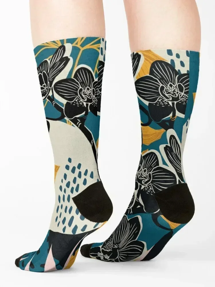 Black Orchids Socks Lots new year crazy cool Mens Socks Women's