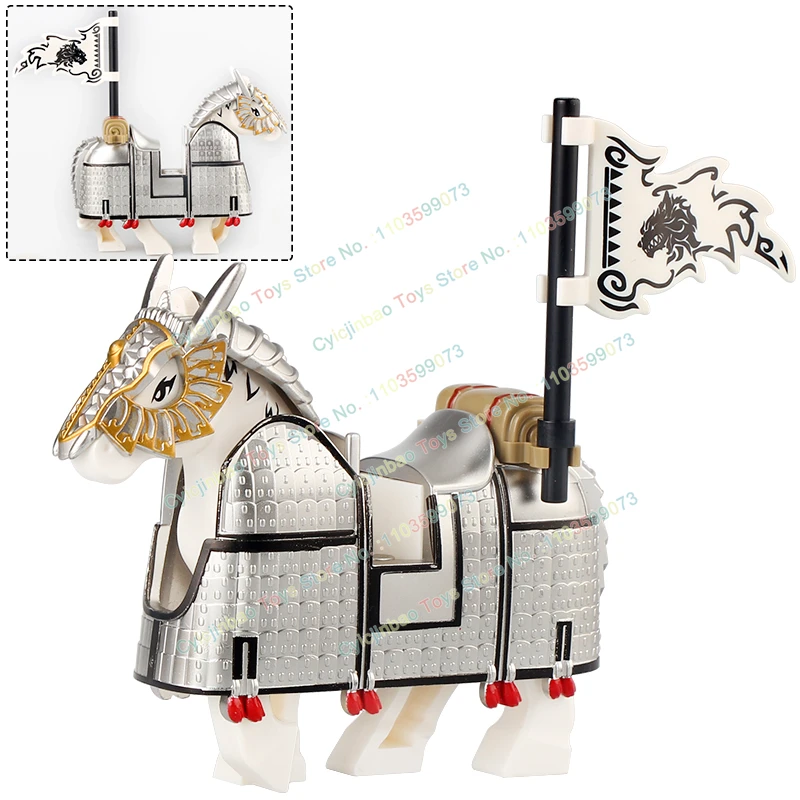 Ancient Military Cavalry Mounts War Horse Animal Building Blocks Bricks Mini Action Figures Toys For Children gifts BR851