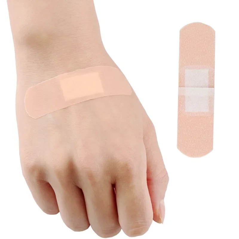 100pcs Waterproof Bandage Non-woven Non-woven Adhesive Wound Dressing Band aid Breathable First Aid Bandages