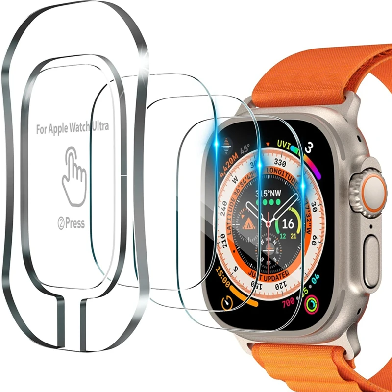 Tempered Glass For Apple Watch Ultra 2 49mm Anti-Scratch Screen Protector for iWatch Ultra Seconds installation Protective Film