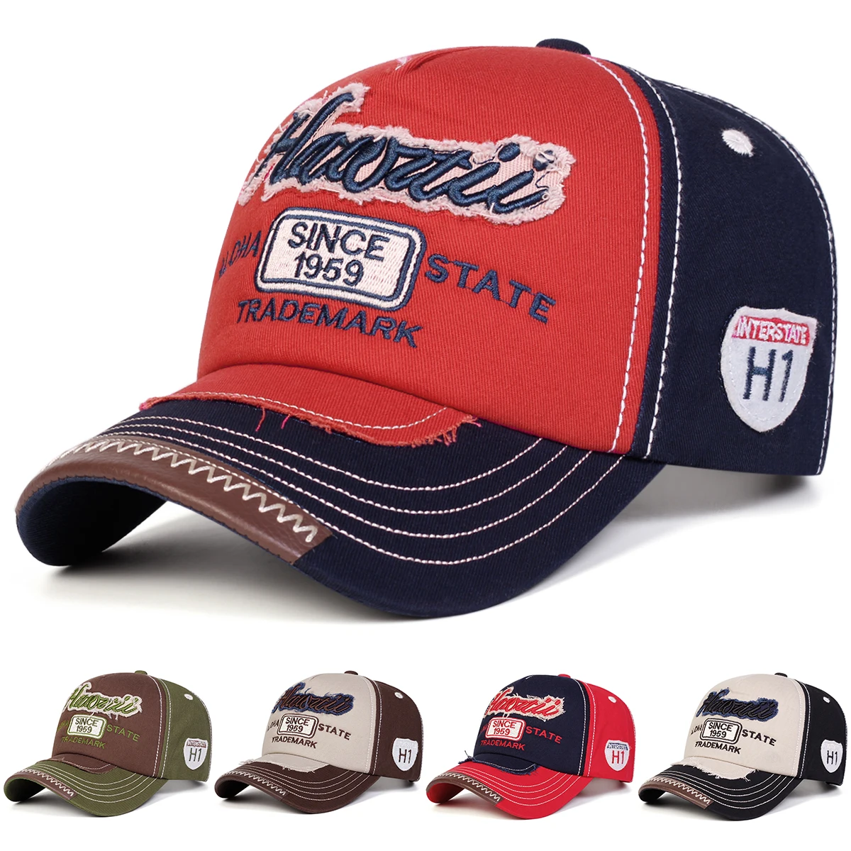 Unisex ALOHA STATE Letter Embroidery Baseball Caps Spring an