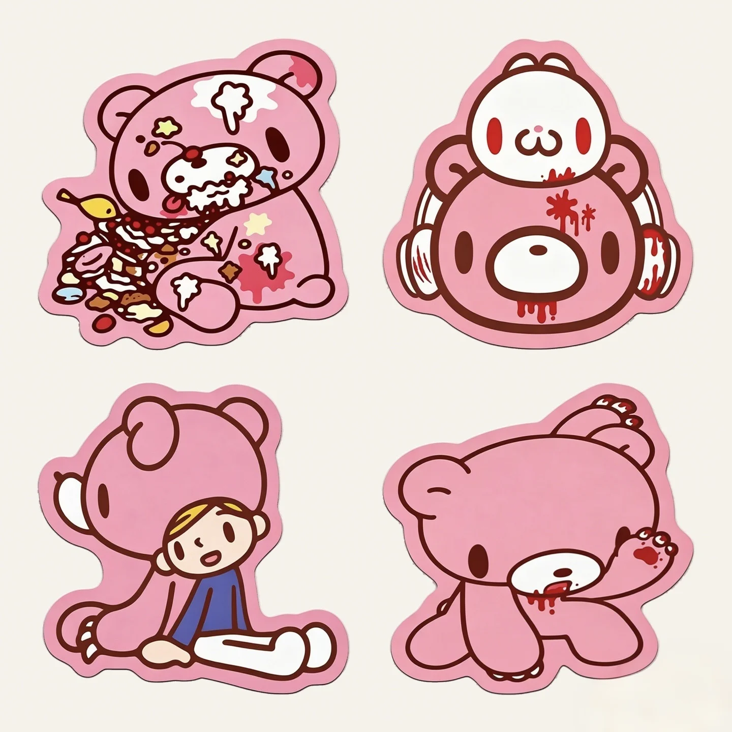 Kawaii Pink Gloomy Bear Irregular Gaming Mouse Pad - Cute Non-Slip Diatomaceous Desk Mat, Durable for Office Dorm