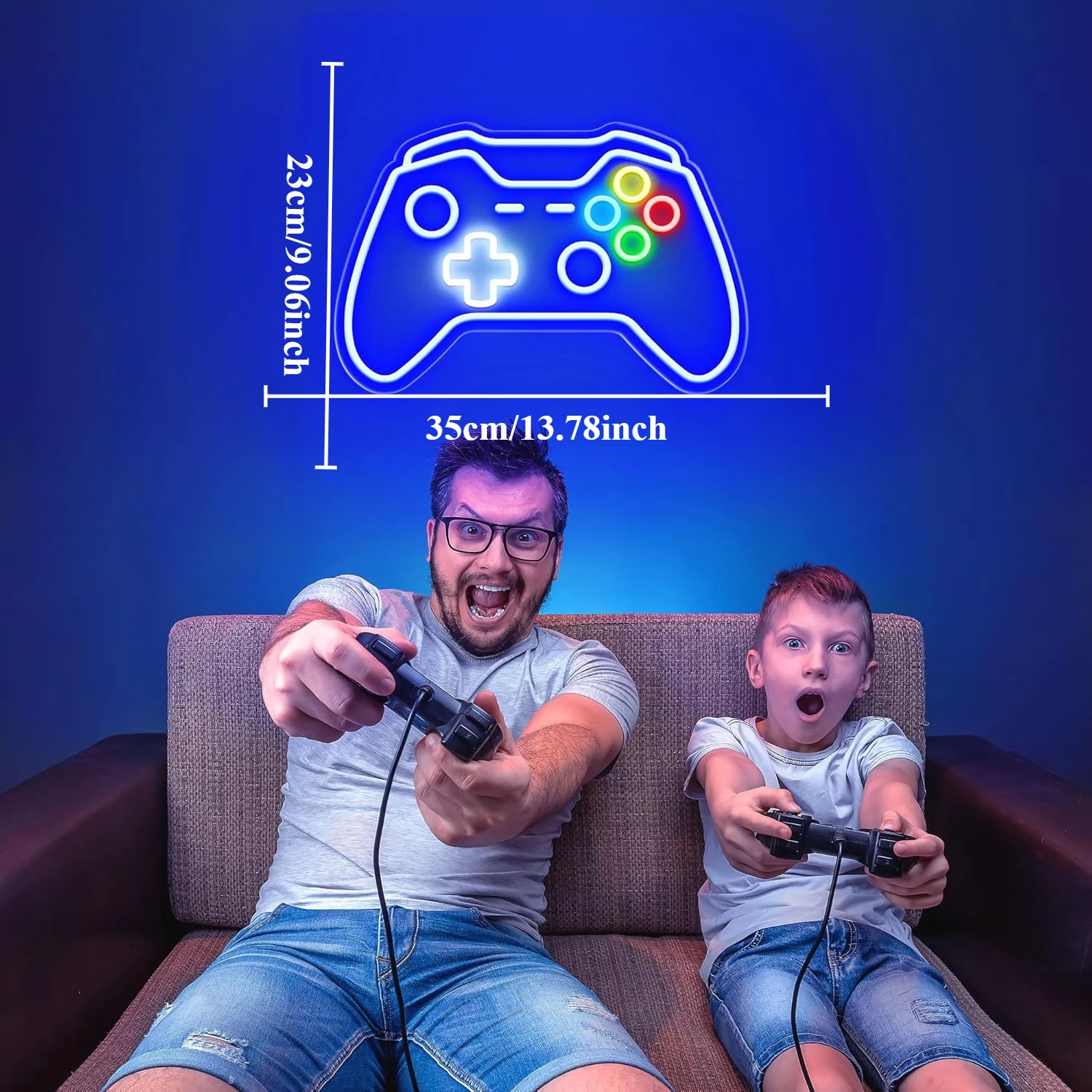 Letrero de neón para jugadores, letrero de neón LED en forma de Gamepad para decoración de habitación de jugadores, alimentado por USB para los mejores regalos de jugadores para adolescentes, niños y niños