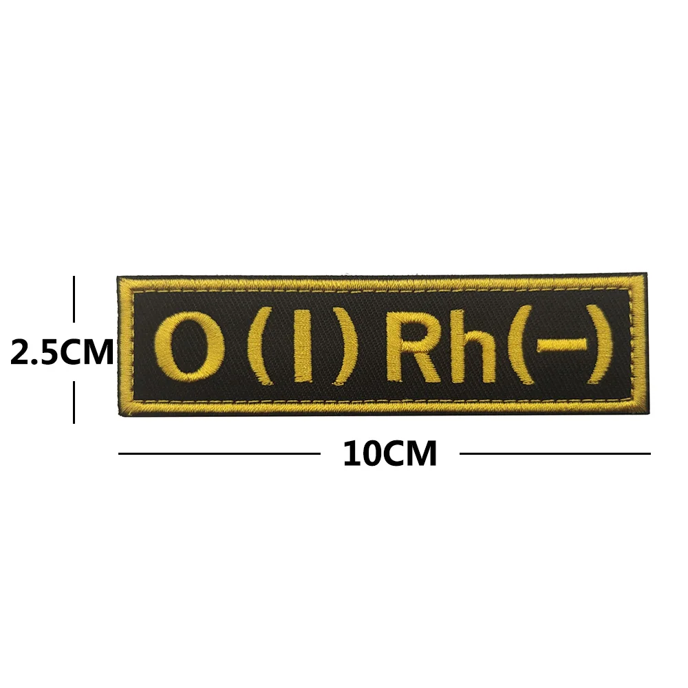 O1RH+- A2RH+- B3RH+- AB4RH+- Embroidered Russian Blood Group Badge European First Aid Badge Embroidery Hook and Ring Magic Patch