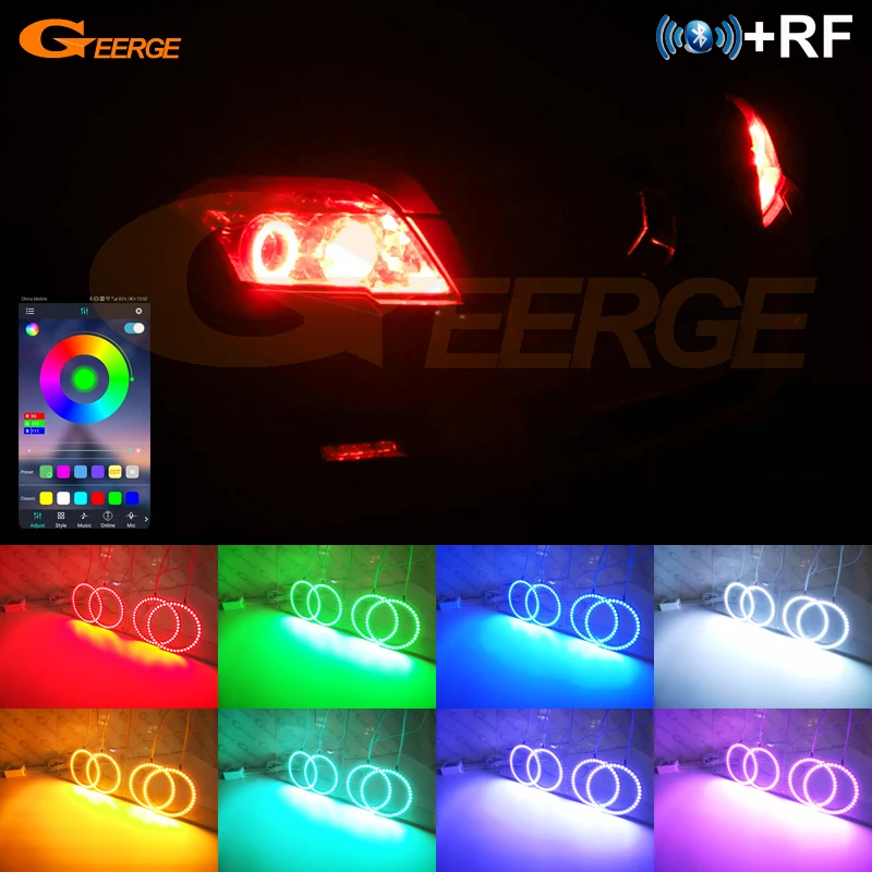 For Mercedes Benz GLK X204 2008 2009 2010 2011 2012 Day Light Bluetooth App Multi Color RGB Led Angel Eyes Kit Halo Rings