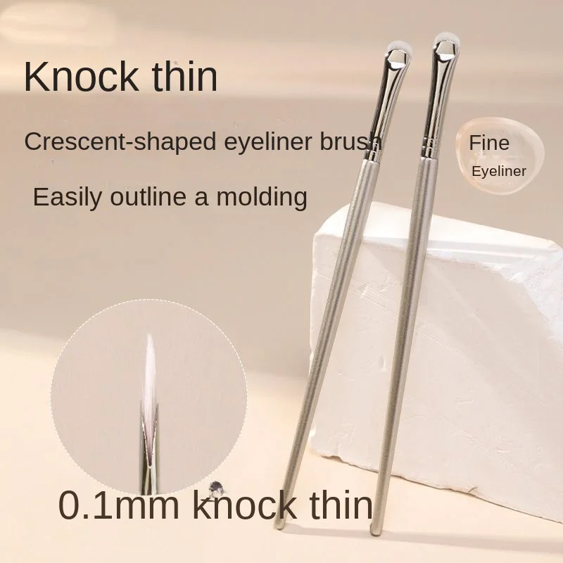 الهلال كحل فرشاة رسم كحل العين العصابة كونتور أدوات ماكياج ترقية نصف جولة الهلال شفرة العين اينر فرشاة للمكياج رقيقة #1