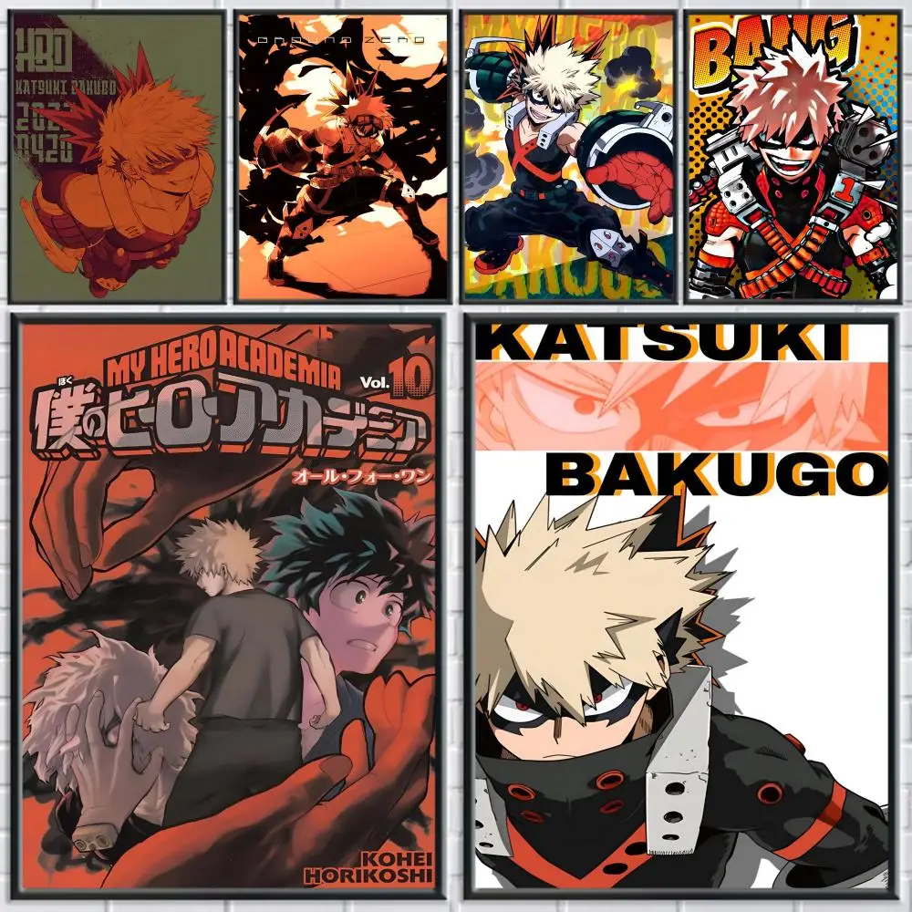 Anime Katsuki Bakugo Poster HD Self Adhesive Waterproof Ideal for Home Office Dorm Bedroom Great Gift