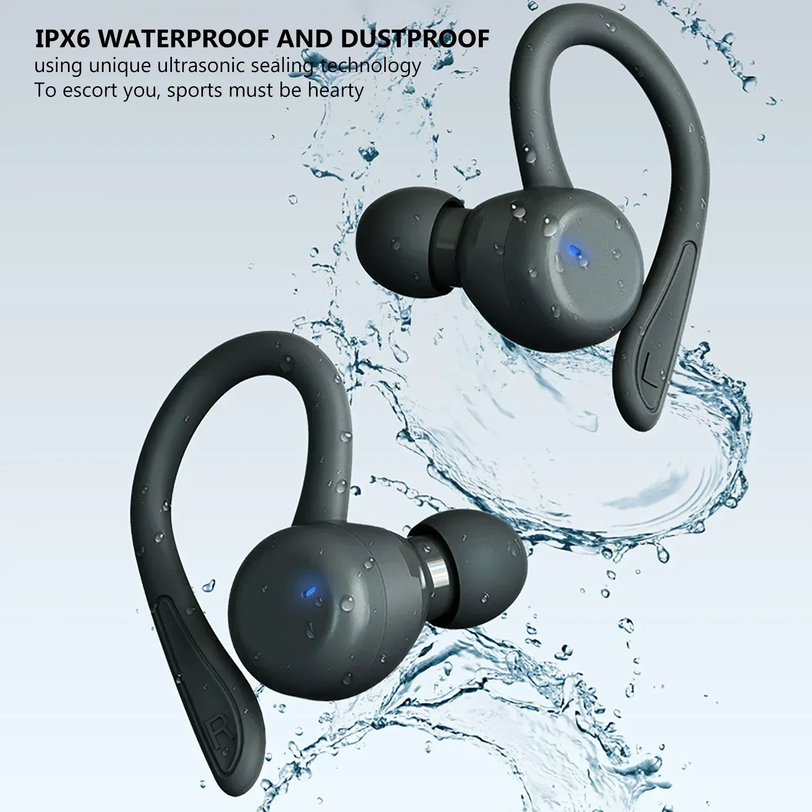 

sports waterproof Wireless headphones in-ear true high-capacity ear-hanging wireless headphones Bluetooth headphones