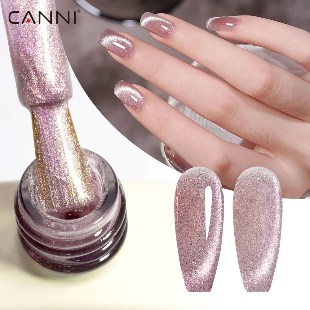 CANNI Hema Free Nail Gel Polish Super Sparkle Diamond Cat Eye Gel Semi Permanent Soak Off UV LED Glitter Color Gel Varnish 9ml