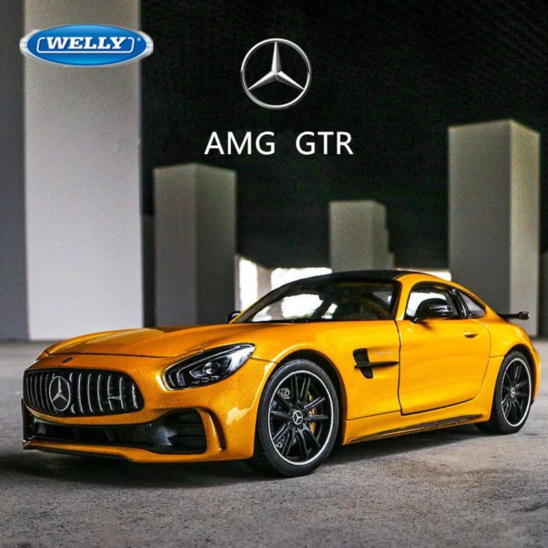 

Welly 1:24 Mercedes Benz AMG GT R Alloy Sports Car Model Diecasts Metal Toy Racing Car Model High Simulation Childrens Toys Gift