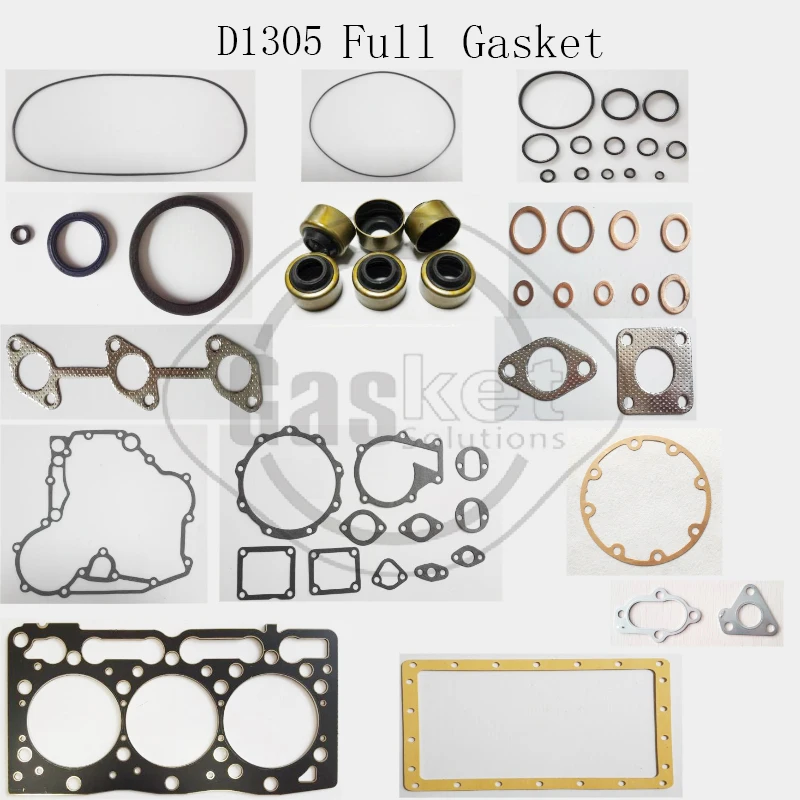 D750 For KUBOTA NEW Full Gasket Kit Overhaul Tractor Mini Excavator Diesel Engine Top gasket Lower gasket set kit  Spare Parts