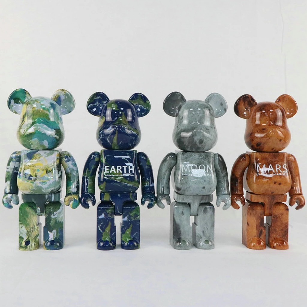 Bearbrick 400% Universe Planet Series Earth Moon Mars Surface 28cm Height Collection Colorful Living Room Desk Ornaments