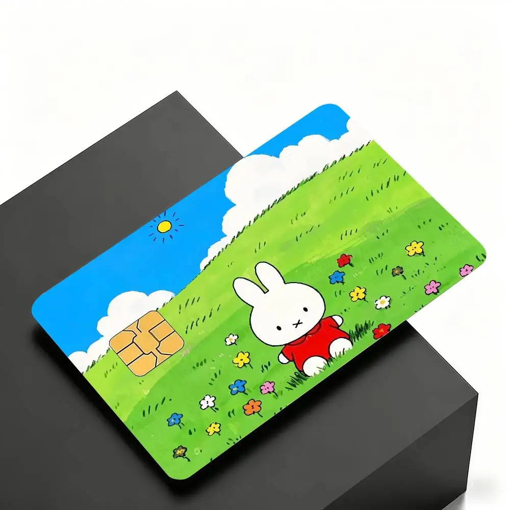 Niedliche M-Miffy Kreditkarten-Skin-Cover-Aufkleber 4 Stück Folien Bus-Pass Vorderseiten-Dekoration Bank-Debit-Karten Wasserdicht – Detail 17