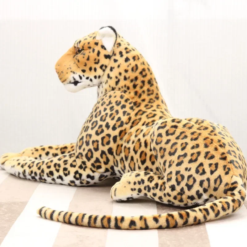 133cm Large Cool lying Leopard Pillow lively Simulated Animals model Kids mount decoration stuffed Plush doll Children toys gift